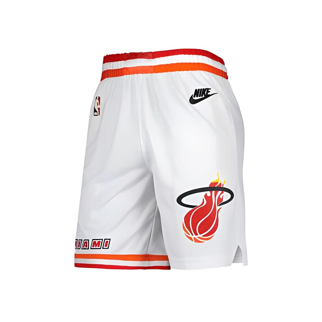 Nike X NBA Collaboration Sports Loose Quick-Dry Breathable Printed SW Fan Edition Retro Limited Miami Heat Basketball Shorts Men shorts DO9506-100