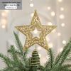 Christmas Tree Iron Star Topper with Sequins – Five-Pointed Festive Ornament