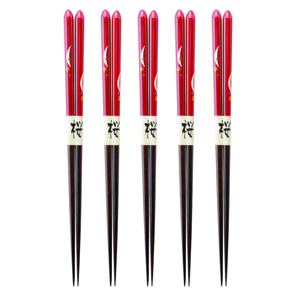 

Wooden Tsukizakura Set of Current Model J-Kitchens Chopsticks, Chopsticks, Vermilion, 5, 23.5cm,