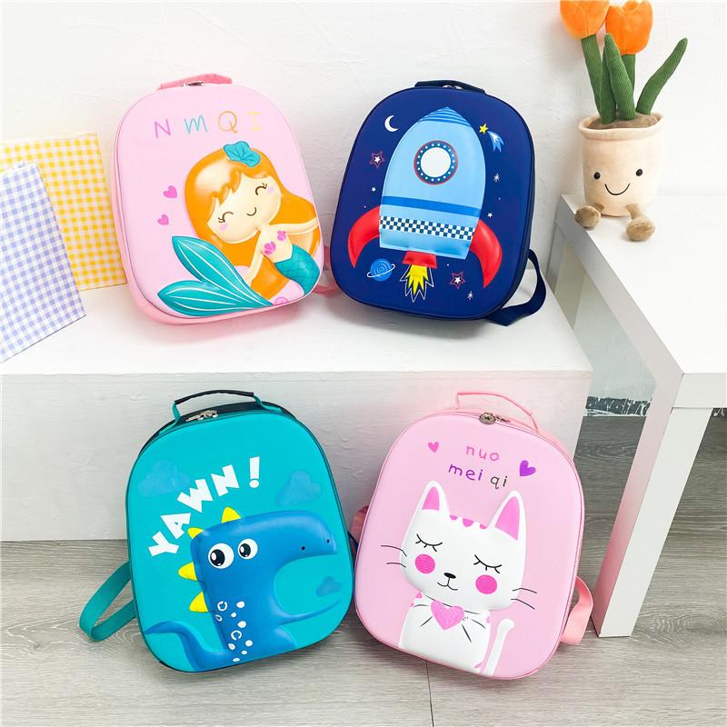 Blue Rocket Cartoon School Bag Eva Breathable Wear-resistant Shockproof Lightweight