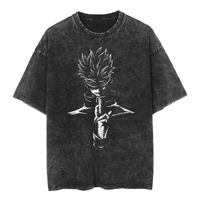 Jujutsu Kaisen Yuji Itadori & Ryomen Sukuna Split Face Print T-Shirt, Unisex Washed T-Shirt, High-Quality Tee ...