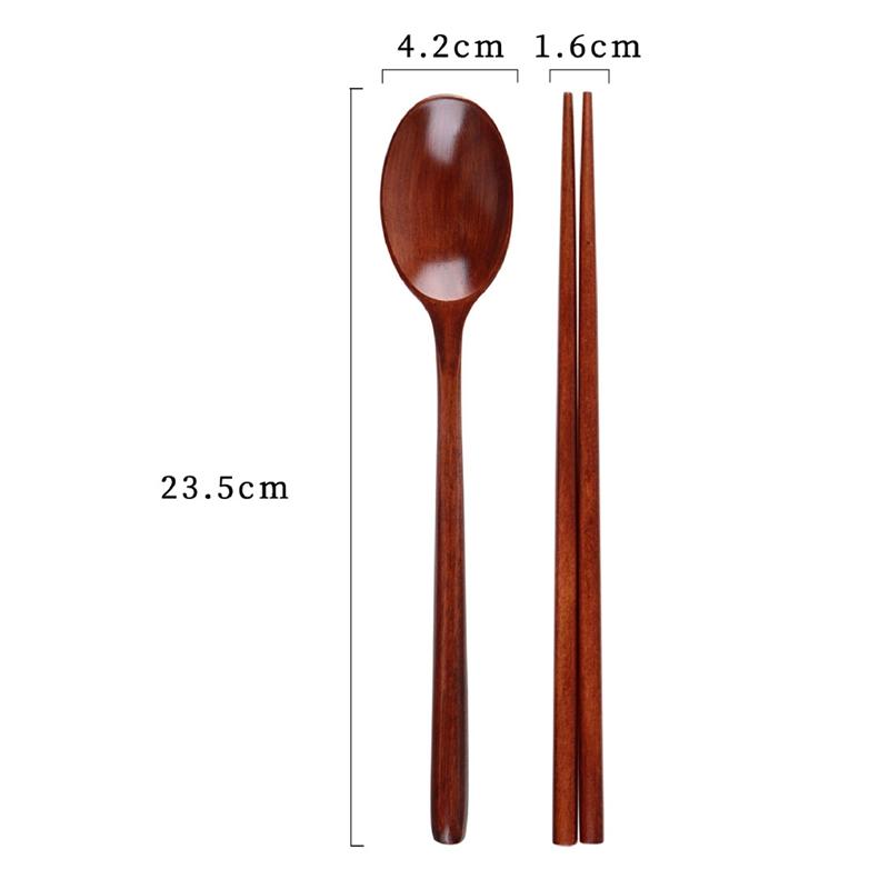 Handmade Jujube Tree Wooden Korean Dinnerware Combinations Utensil 5 Set of of Spoons and Chopsticks for home decoration