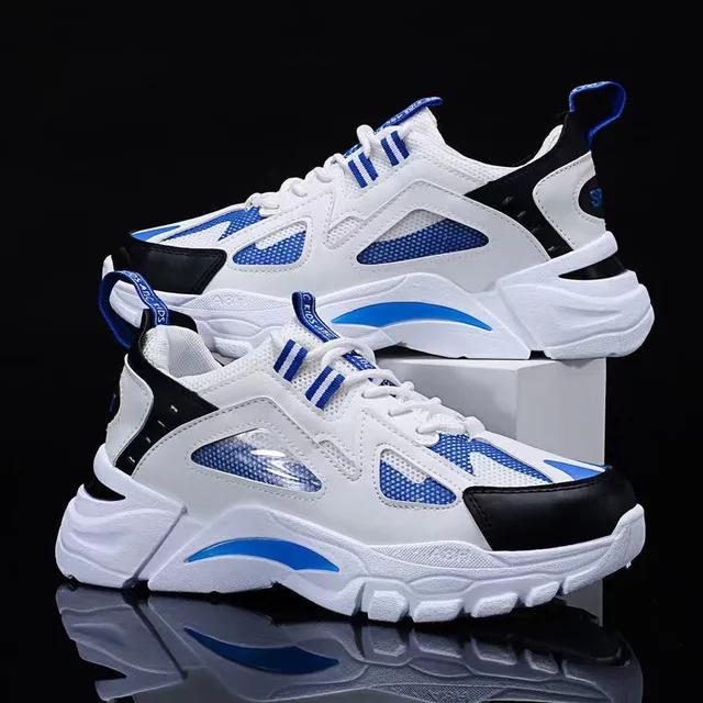 Men's Sports Shoes Spring New Mesh Breathable Casual Sports Shoes Fashionable Thick Soled Lightweight Running Shoes