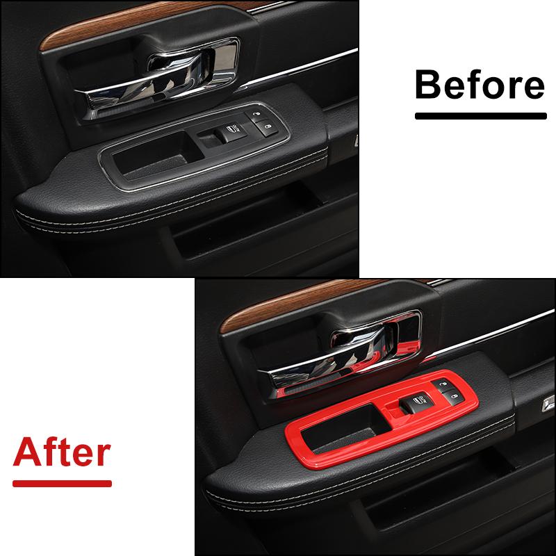 Interior Mouldings For Dodge Charger 2011+ Car Window Lift Switch Deceration Cover Sticker For Dodge Ram 1500