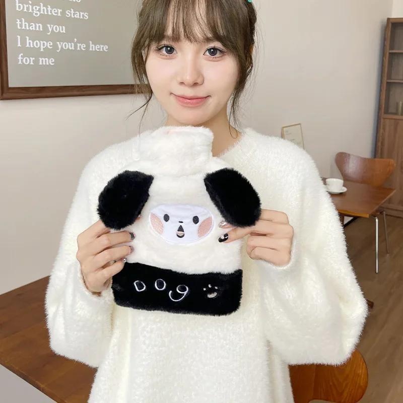 Cute Hot Water Bottle Bag 750ML Cartoon Plush Rabbit Shape Hand Warmer Heat Pack Warm Belly Instant Hot Pack Hand Warm Bag