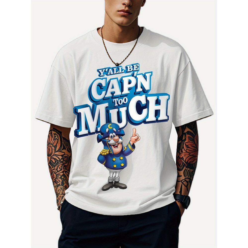 European sizes Chef Playful Text Tee, Men'S Casual Sports Tee Featuring a Whimsical Cartoon Chef Design. This Unique Gift