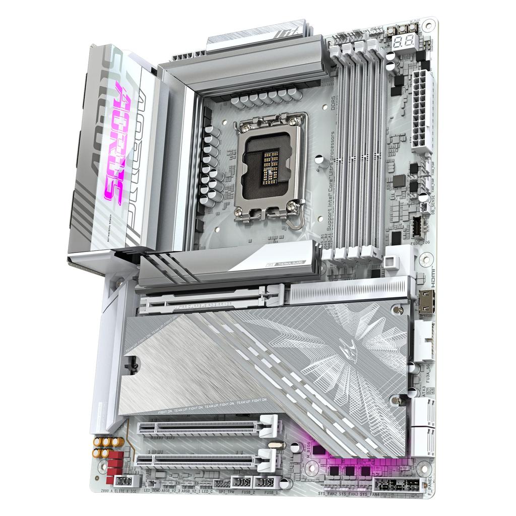 GIGABYTE Z890 AORUS ELITE X ICE Motherboard Supports Intel Core Ultra Phase up to 9500MHz DDR5 1xPCIe 4xPCIe and Thunderbolt - (Series 2) CPU, 16+1+2