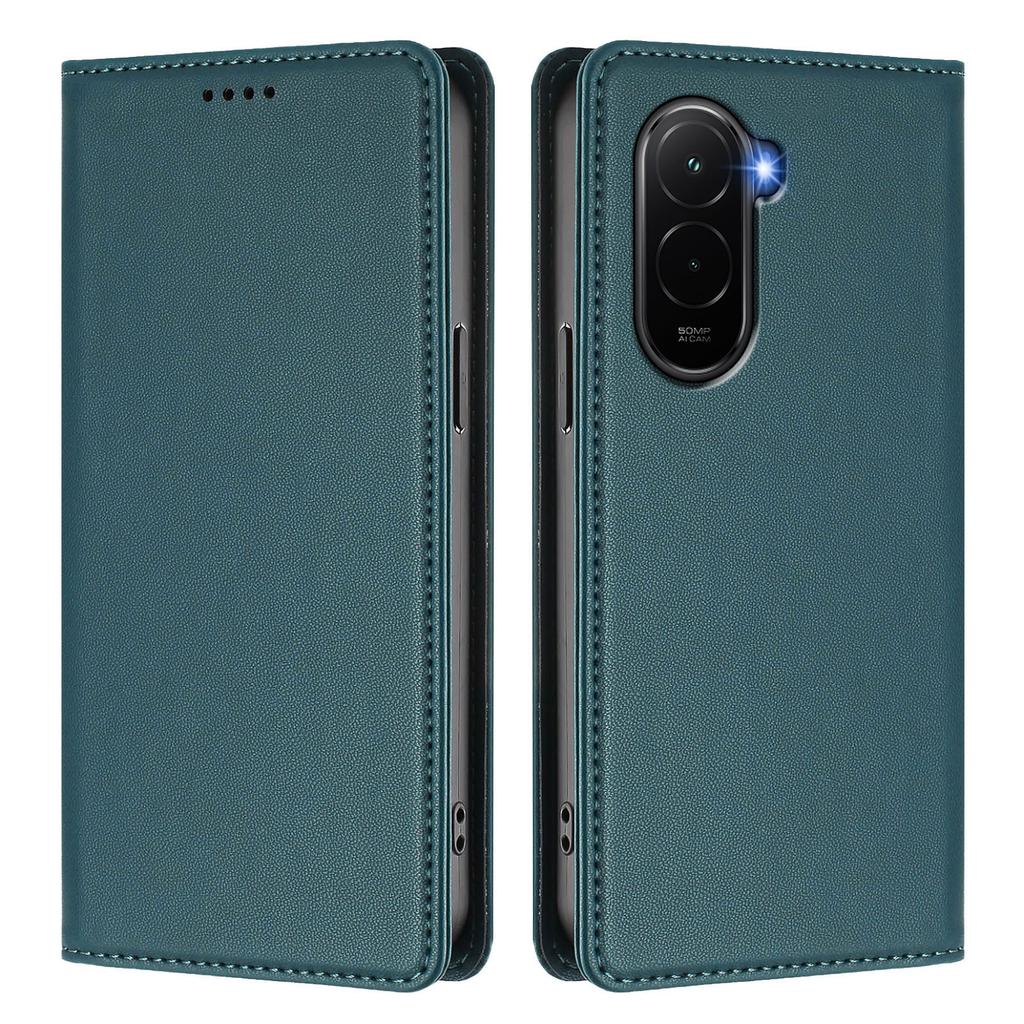 Pro Xiaomi Poco M7 4G (EU) (171 mm) Kožené pouzdro na peněženku s magnetickým uzávěrem a RFID blokováním