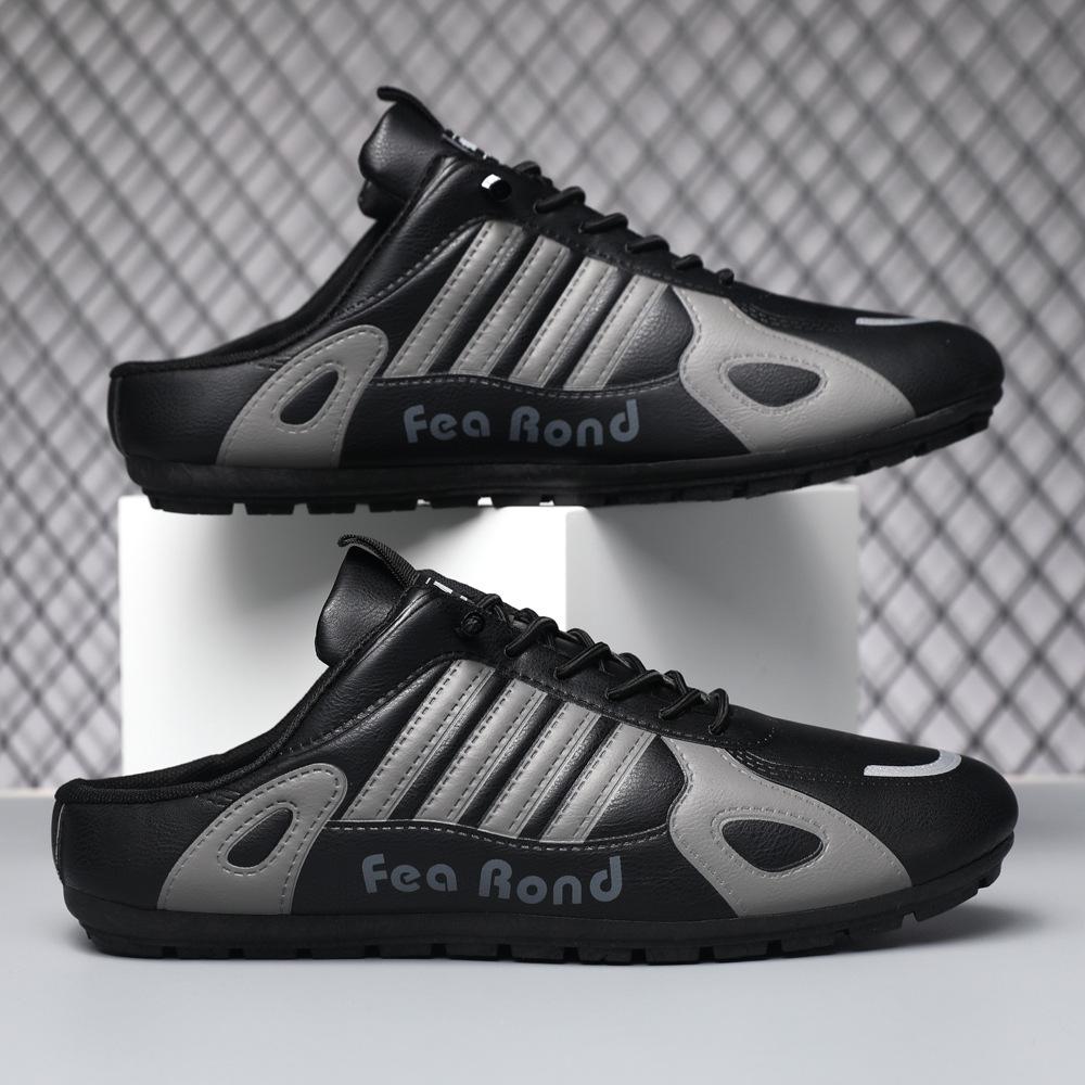 

Полушлепанцы мужские повседневные кожаные туфли летние дышащие на одной педали модные универсальные трендовые туфли низкие мягкая подошва туфли-бини 39