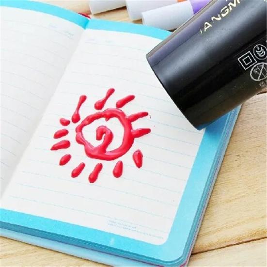 6 stk Farge DIY Bubble Popcorn Tegning Pen Art Creat Markers Skrivesaker