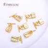 18K Real Gold Plated Geometry Heart OT Clasp For Bracelet Necklace Components,Dainty Brass Toggle Clasp DIY Accessory Wholesale