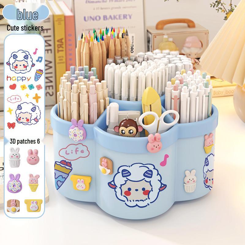 Drehbarer Multifunktions-Stifthalter - Schreibtisch-Organizer mit großer Kapazität für Studenten und Büro