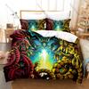 Yu Gi Oh Bedding Set 3Pcs 3D Printed Kpop Duvet Cover & Pillowcases Soft Microfiber Bed Set for Fans Bedroom Decor