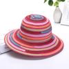 Fisherman Hat Female Summer Foldable Sun Hat Rainbow Striped Cloth Colorful Sunscreen Woman Beach Holiday Idyllic Casual Cap