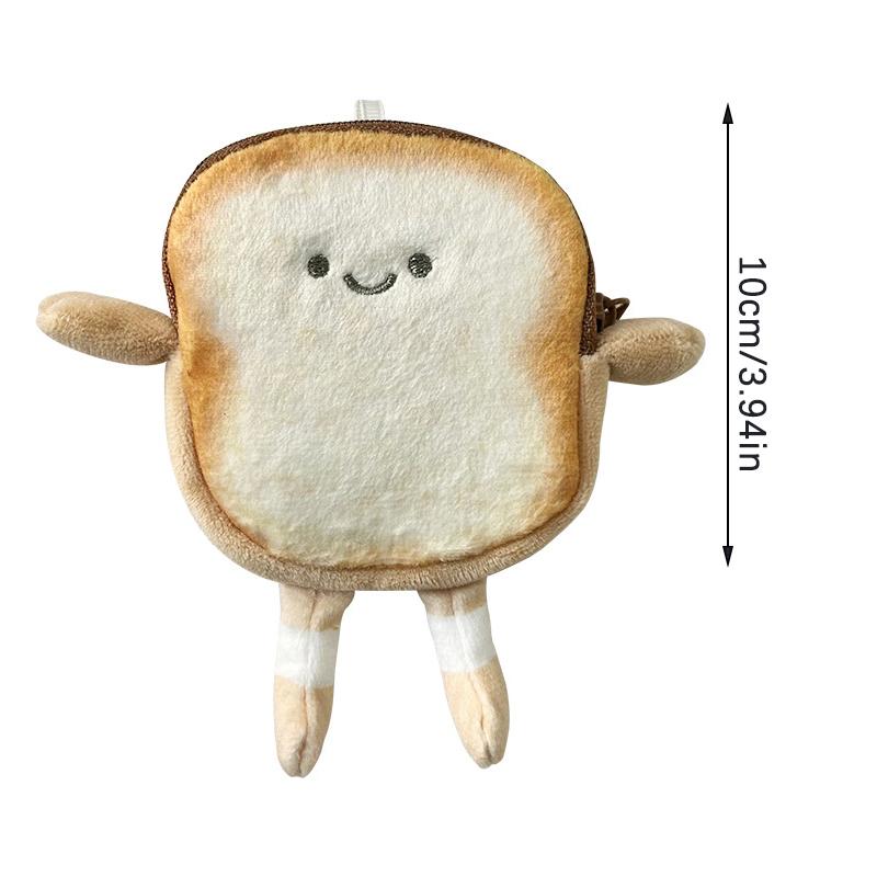 Kawaii toast plyšová mince peněženka kreativní roztomilý chléb mince pouzdro mini peněženka držák na karty klíčenka sluchátka tašky přívěsek