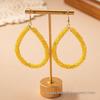 Summer Korean Style Geometric Oval Dangle Earrings - Women's Fashionable Small Fresh Gift