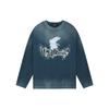 We11done Ss23 Logo Rabbit Print Crewneck Sweatshirt Unisex sweatshirt Blue WD-TT1-23-898-U-BL