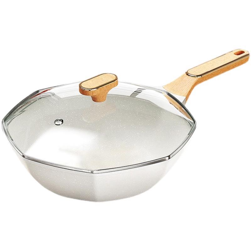 yetele Maifan Stone White Octagonal Non-Stick Wok