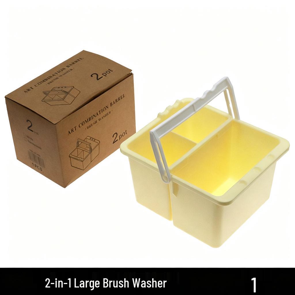 Modular Folding Plastic Brush Washing Bucket for Watercolors, Gouache, Acrylics, and Oils
