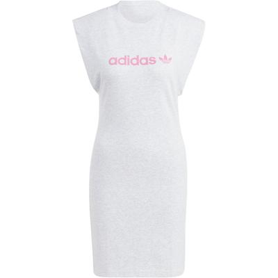 Originals Trefoil Robe Musc Impression Logo Lettre Maille Sportive Coupe Ajustée Col Rond Sans Manches Robes Femme Gris Clair IC3081