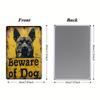 Vintage German Shepherd Iron Metal Sign - "Beware of Dog" Warning, Durable Tin Plate for Home & Outdoor Use, Rustic Distressed