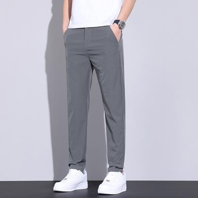 New Pants Men's Summer Thin Ice Silk Trousers Loose Straight Quick-drying Sports Men's Casual Pants