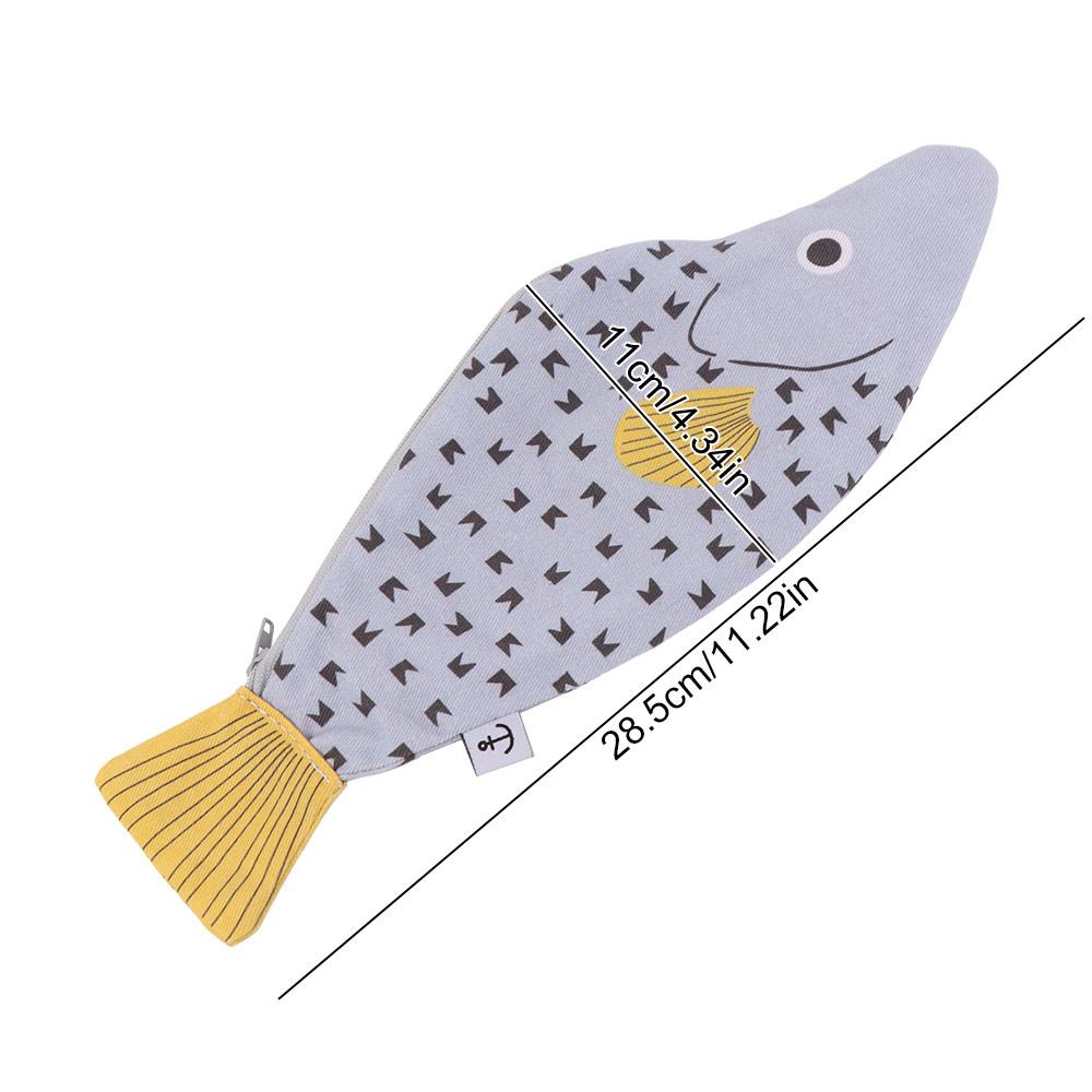 Grouper Shape Pencil Case Funny School Supplies Pouch Novelty Fish Pencil Bag  Makeup Organizer