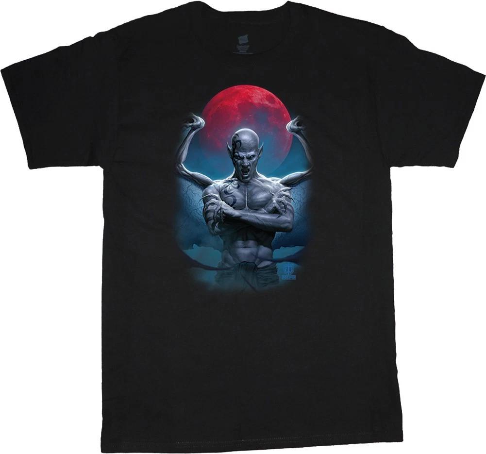 Blood Moon Halloween T-shirt Scary Horror Movie Gamer Zombies Men s Graphic Tees XXL