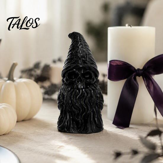 Dark Desktop Decoration 3D Printed Skeleton Gnome Figurine, Gothic Skull Goblin Statue, Spooky Durable PLA Resin Craft Ornament for Home Office