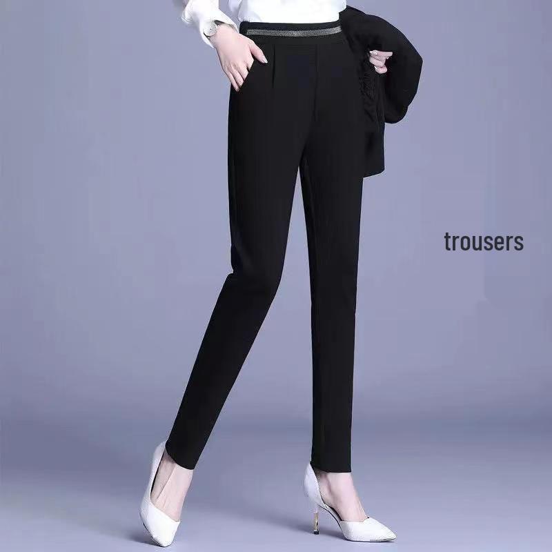 Plus Size Women's Fleece High Waist Harem Pants - Extra Long, Loose Fit, Straight Leg, Elastic Waist