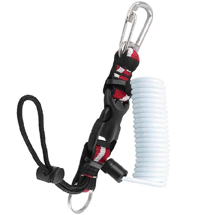 Multipurpose Diving Lanyard Quickly Release High Strengths Coated Spring Cord for Underwater Camera Security