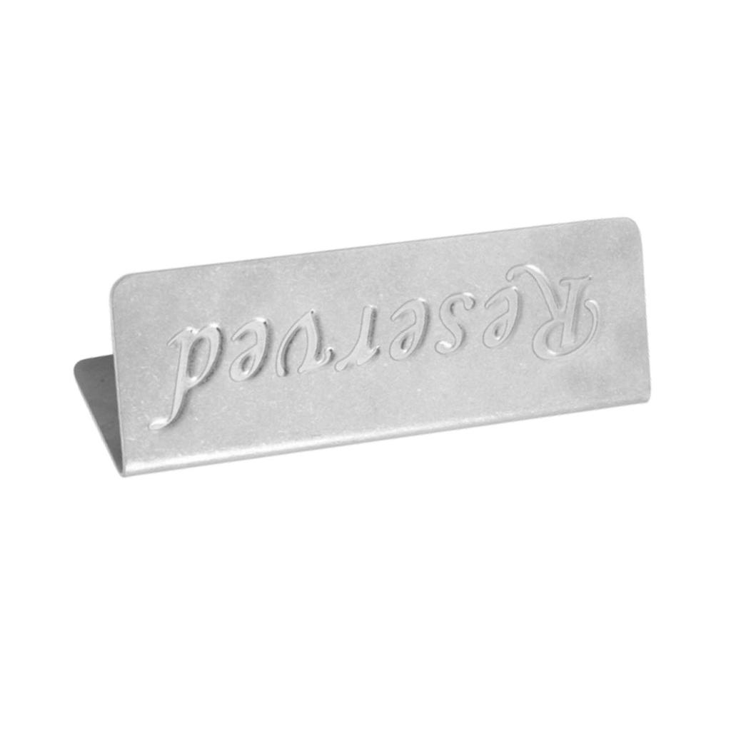 Stainless Steel Reserved Sign English Reserved Letter Table Marker Sandblasted Surface Silver