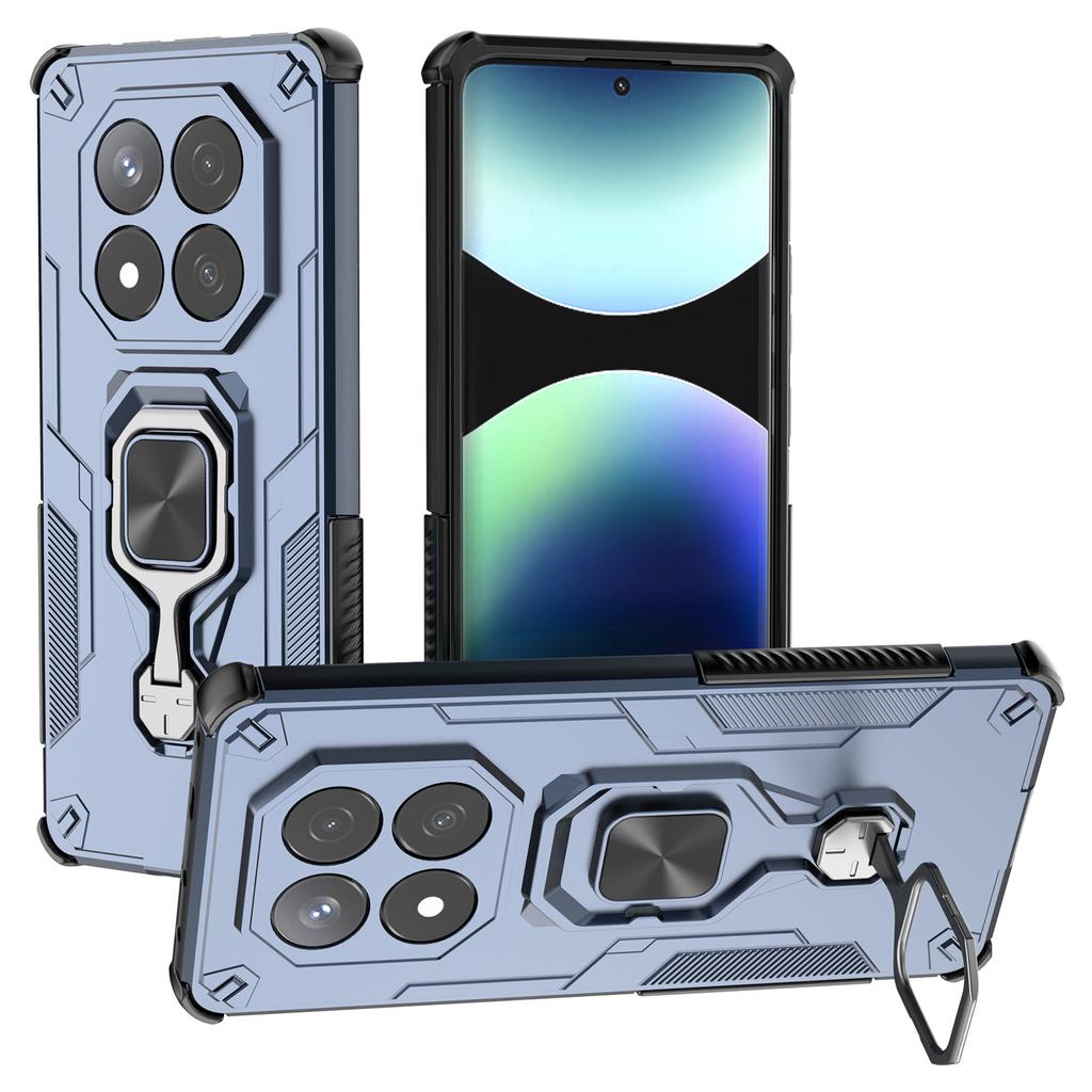 For Xiaomi Redmi Note 14 Pro 5G Case Rotatable Ring Kickstand PC+TPU Shockproof Phone Cover