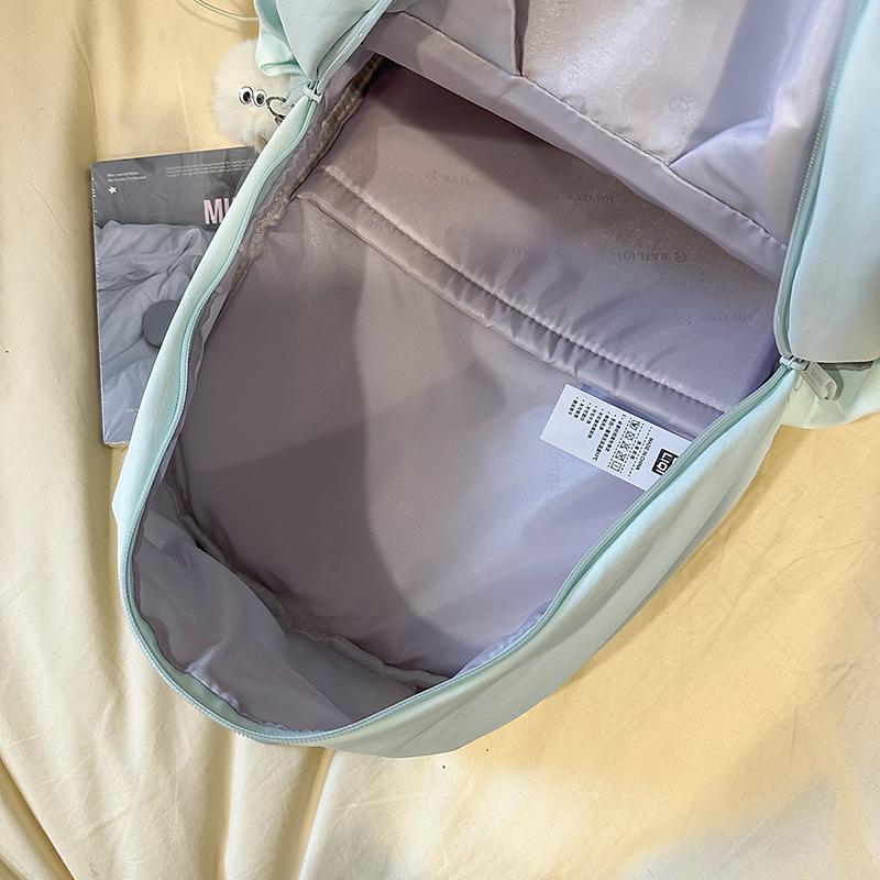 Middle School Student Schoolbag Women's Waterproof Solid Color Backpack