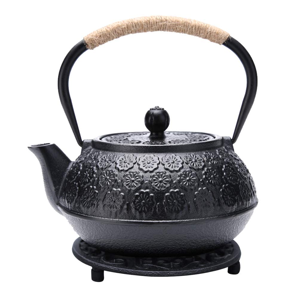 Nanbu Ironware Pot Cast Iron Teapot Kitchen Bottle Flower Shaped Cookware Holder, Holder, Holder,