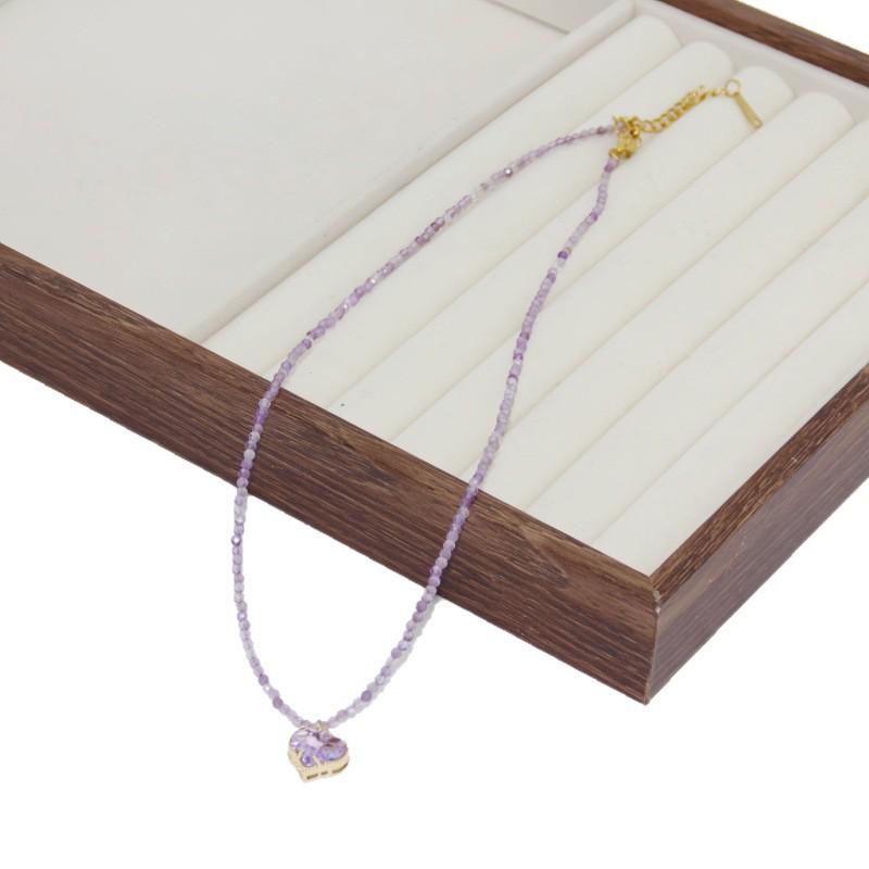 Vintage Amethyst Handmade Beaded Clavicle Necklace - Niche Design, Versatile Elegance