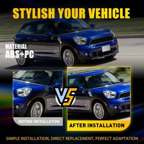 Front Side Marker Lights Clear Housing For 2011-16 MINI Cooper R60 R61 Paceman A