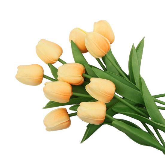 6 Pcs Artificial Tulip Flowers Real Touch Faux PU Tulip Bouquet Fake Flower Arrangement for Home Room Office Party Wedding Decoration