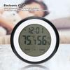 Round Shape Household Touching Digital Electronic Alarm Clock with Temperature Humidity Display