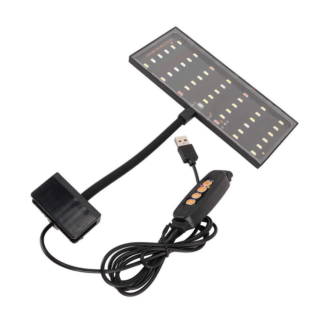 Clip On Aquarium Light USB Powered LED Dimmable 10 Speed Brightness Timing Control Fish Tank Clamp Light for Home Indoor