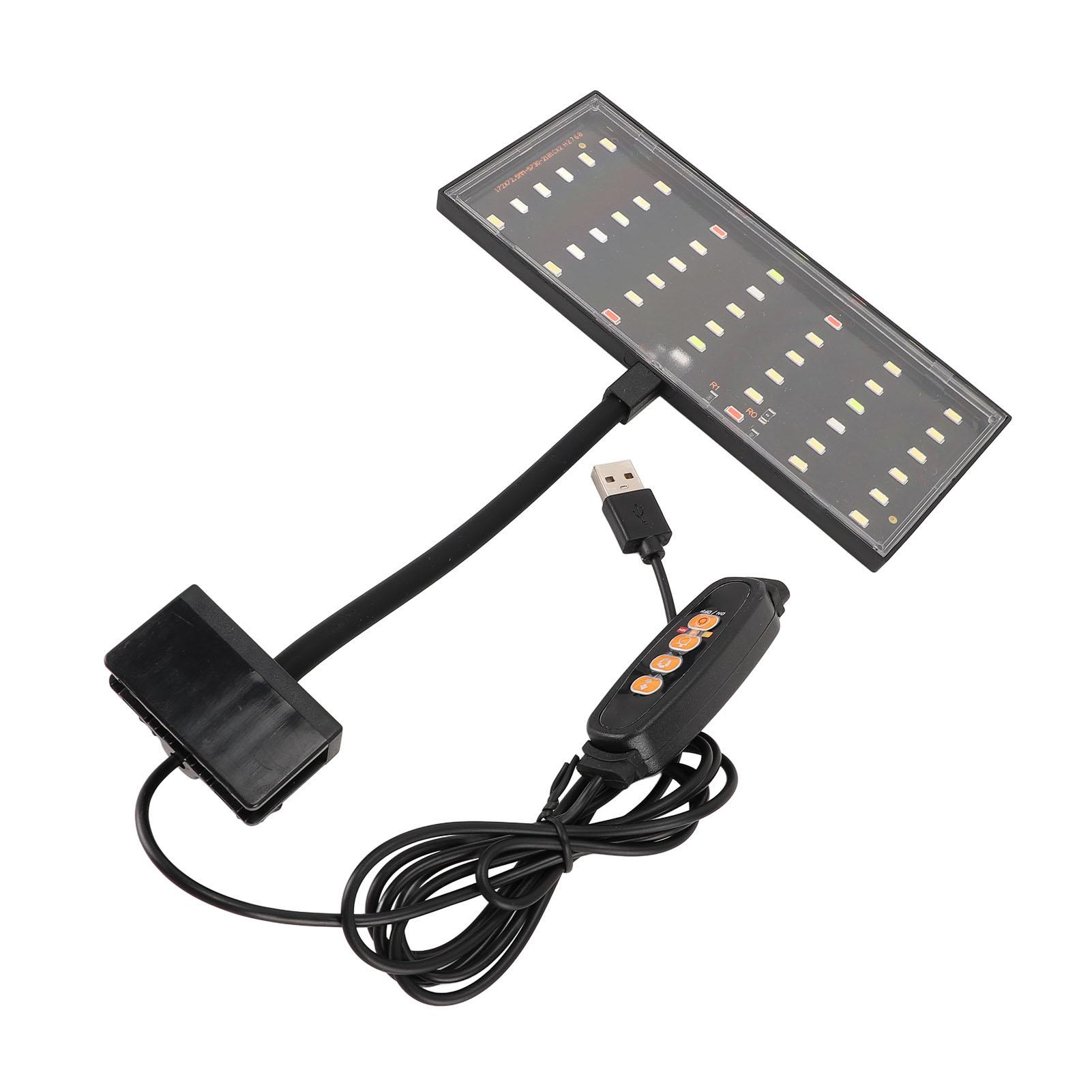 

Clip On Aquarium Light USB Powered LED Dimmable 10 Speed Brightness Timing Control Fish Tank Clamp Light for Home Indoor
