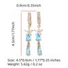 Luxury Flowers with Water Droplets Zirconia Dangle Earrings for Women Golden Earring Jewelry Party Accessories
