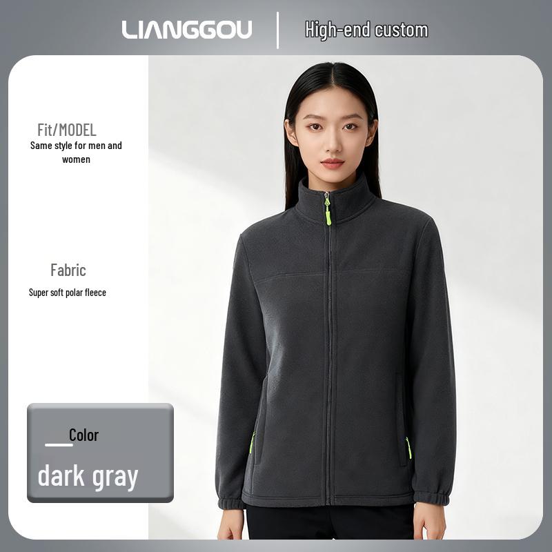 

2025 Autumn/Winter Logo Stand Collar Fleece Workwear Sweatshirt Jacket S