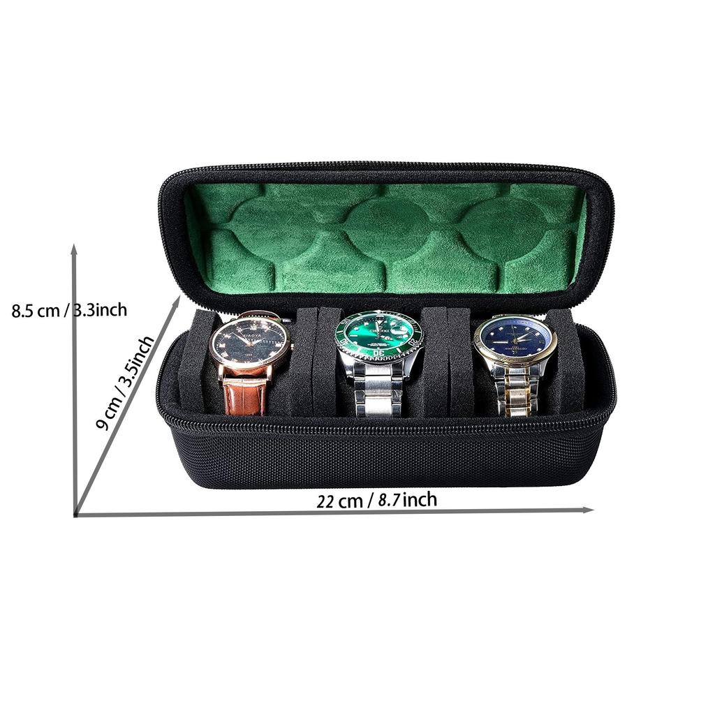1pc Hard-Shell 3 Slots Watch Storage Case For Travel And Home Organization, With Soft Watch Pillow