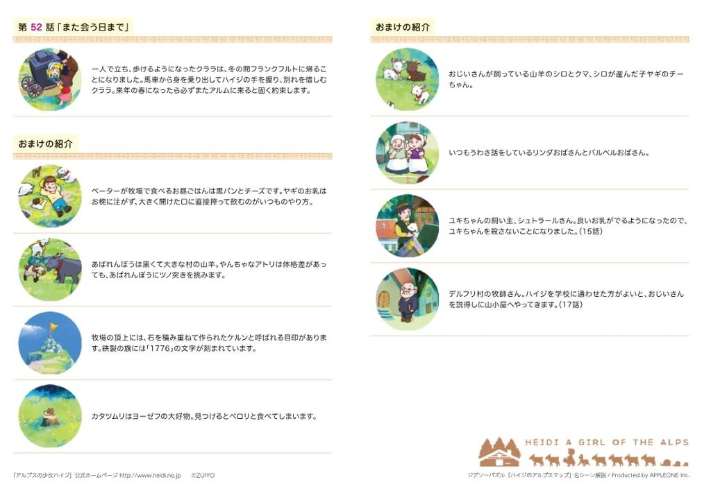 Girl of the Alps X 50 Jigsaw Made In APPLEONE 1000-921 Heidi, Alps, Heidi's Map, 1000-piece (75 Cm) Puzzle, Japan,