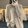 Winter Oversize Fleece Pullovermantel für Damen Mit Kapuze Verdickt Einfarbig Locker Langarm Strick Cardigan