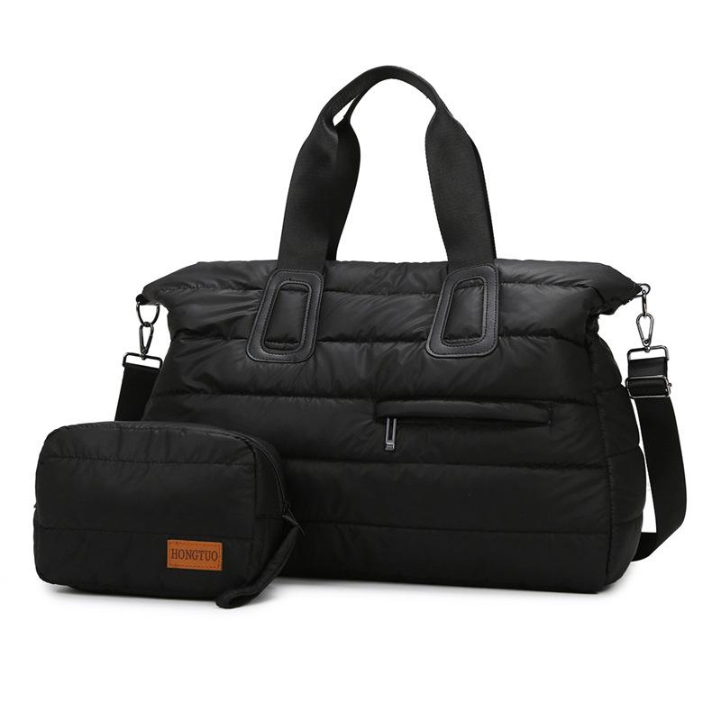 

Простая повседневная сумка ручной клади большой вместимости для путешествий на короткие расстояния и школы с дизайном маленькой сумки, сумка для хранения two-piece set чёрный