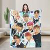 Warm Blankets Picnic Kpop Ateez Choi San Throw Blanket  Flannel Bedspread For Living Room Novelty Sofa Bed Cover