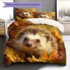 Beautiful Hedgehog Pattern Bedding Home Decoration Birthday Gift (1 * duvet cover + 2 * pillowcase, without core)