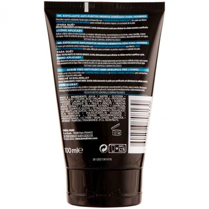 Exfoliant visage - L'Oreal - Pure Charcoal - 100 ml - Peaux grasses - Utilisation jour